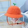 BERETS 2022 Solid Color Bucket Hat Fisherman Outdoor Travel Sun Cap Hatts For Children Boys and Girls 54