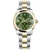 Mulheres luminosas relógios 31mm Diamante de diamante verde Dial