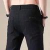 Calça masculina primavera no verão masculino casual estilo clássico negócio de moda slim se encaixa calças de cores sólidas retas para