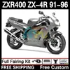 Bodywork Kit för Kawasaki Ninja ZXR-400 ZX 4R Cowling ZXR 400 CC 400cc Fairing 12dh.130 ZX-4R ZXR400 91 92 93 94 95 96 ZX4R 1991 1992 1993 1994 1995 1996 Body Metal Grey