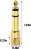 Kabel 6,35 mm (1/4 cala) samca do 3,5 mm (1/8 cala) samica stereo adaptera audio złota, 2 paczki