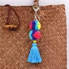 Boheemse accessoires Handgemaakte sleutelketen kralen ketting pompom handtas hangende hanger sleutelhangers sleutelhangers geschenken