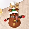 Tapis de tapis 5 Style Silverware Titulaires de couverts Santa Claus Snowman Elk Fork Couteau Sacs Dîner Table Décor Décorations de Noël pour la maison