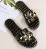 Plus Size 3543 Leopard WomenS European American Metal Chain Square Toe Flat ShoeS Sandals Slippers 220630
