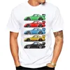 T-shirts pour hommes Funny Rainbow RWB Car Print T-shirt Vintage Summer Hommes Manches courtes Old 993 Hypercars Classique Blanc Casual Tops Hip Hop Boy T