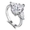 Bague en argent sterling 925 Angel Tear avec zircone cubique 5A sertie de griffes en diamant avec boîte pour femme, fiançailles, fiançailles, bagues d'amour, bijoux, cadeau pour ami, taille 5-9