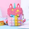 Unicorn Messenger Bag Straps Toy Silicone Zipper Bags Bubble Push Toys for Kids and Adults Simple Cross Body Bags6448446