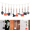 Halloween wystrój drewniane koraliki garland dyni ducha czaszka drewniana chips wisiorka halloweenowa dekoracja imprezowa do domu rustykalna ozdoba wiszące