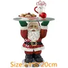 Christmas Decorations Santa Claus Tray Biscuit Candy Snack Gift Display Resin Sculpture Glass Top Table Home Craft DecorationChristmas