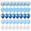40pcs Balões azuis Conjunto de mármore AGate Balão de confetes metálicos para crianças Festa de aniversário do chá de bebê Casamento de decoração de graduação 3121 T2