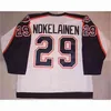 CeoThr Bridgeport Sound Tigers 29 Petteri Nokelainen 6 Joel Bouchard Jesse Joensuu Nokelainen Branislav Mezei Masi Marjamaki Hockey Jersey