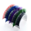 GLAMLASH Gradient Red Green Blue Purple Color Eyelash Extension Individual Faux Mink Ombre False Eye colored Lashes Makeup Tool 220524