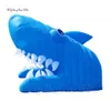 Tunnel Gonfiabile Blu Dello Squalo Personalizzato Cartone Animato Animale Marino Modello Porta Air Blow Up Palloncino Testa Di Squalo Per La Decorazione Dell'ingresso