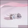 Pary stadnin cZ kryształowe okrągłe małe kolczyki ślub sześć kolczyków 3-10 mm dla kobiet dziewcząt biżuteria prezentstudstud