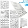 Painéis de parede 3D decorativos em diamante design mato branco 30x30cm papel de parede mural tilepanelmold sticks de parede 3d banheiro 220727