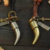 Pendant Necklaces 100% Genuine Leather Jewelry Men Necklace Rope Vintage Horn Long Chains Collier For Women Gargantilha De CouroPendant