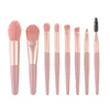 NXY Makeup Brushes 8pcs Mini with Matte Wooden Handle Portable Soft Hair Brush Set Beauty Tools 0406