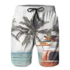 Pantaloncini da uomo Vintage Tropical Beach Seaside Car con tavola da surf Uomo Casual Board Vacation Quick Dry SwimwearMen's