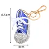 Fashion Canvas Rhinestone Shoes Keychain for Women Girls Cartoon Crystal Sports Shoes Keyring Pendant Key Chain Ring Funny Gift