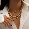 Zarif altın gerdanlık kolye kadın yakalar gelin düğün kpop boncuklu zincir moda estetik mücevher