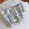 Evening Bags Fresh Flower Cotton Rag Bag Female Large Capacity Eco Book Handbag Tote Summer Shoulder For GirlEvening