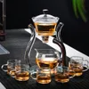 Rora Lazy Kungfu Clase de vidrio Juego de té de agua magnética DIVERSIÓN DE CUBIERTA ROTANTE DE CUBIERTA SEMI-AUTOMÁTICA Tetera de vidrio