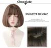 Lolita Perücke mit Pony for Women Omber Blonde braun schwarze glatte kurze Haarstar Frisur Party Cosplay Bob Wigfactory Direkt