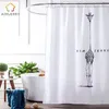 Aimjerry Tessuto bianco e nero Vasca da bagno personalizzata Prodotti per il bagno Fodera per tenda da doccia con 12 Impermeabile antimuffa Y200108