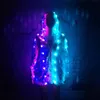 Jaquetas femininas Rave Outfits Jaqueta com lantejoulas iluminada por LED para mulheres Roupas de festa com capuz colorido arco-íris de lantejoulas Tamanho grande para mulheres