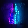 Vestes pour femmes Rave Outfits LED Light Up Veste à paillettes pour femmes Sequin Rainbow Colorful Hooded Party Clothes Plus SizeWomen's Women'sWom