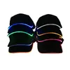 Visir Led Light Up Black Baseball Hat For Woman Men Summer Outdoor Night Run Safe Fluorescerande hattar Man Lysande Cap Party Rekvisita