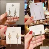 Party Favor Event Supplies Festive Home Garden Sier Needle Korean Fashion Explosion Earrings Simple High-End Tassel Temperament Small Frag