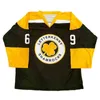 Nik1 personalizado letterkenny shamrocks séries de tv adultos jerseys de hóquei # 69 Shoresy