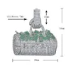 قلادة على شكل حقيبة سيدة مثلجة مع سلسلة حبل مرصوفة بالزركون الأبيض والأخضر المحفور في حقيبتي قلادة بحروف للنساء والرجال مجوهرات على طراز الهيب هوب