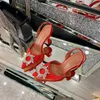 Womens High Heeled Sandals Shoes Amina Muaddi Begum Bow Crystal-embelled Buckle Pointed Toesl Suower Sandal 9,5 cm Summer Girls Dinner Dress Shoe Shoe