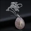 Подвесные ожерелья Waterdrop Tree of Life символ REIKI HEALING Natural Stone Collece Chakra Amethyst Pink Rose Cry Carshop2006 DHKR9