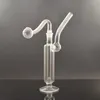 Bongo queimador de óleo de vidro de bolso Cachimbos de água com base de pirex grosso Balanceador claro Heady Recycler Dab Rig Bong com tigela de óleo