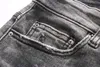 Men's Jeans Luxury Ripped Hole Grey Denim Men Slim Straight Casual Vintrage Pantalon Moto Homme Solid Streetwear Spring Mens DenimMen's