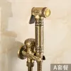 Torneiras de bidê de latão antigo torneira de saúde montada na parede limpador de pistola de pulverização bico de descarga bidê torneiras de bidê bidê