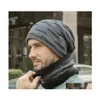 Beanie/Skull Caps Men Autumn and Winter Plus Veet Thick Warm Sticke Hats European American Woolen Hat Outdoor 20211231 T2 Drop Deli DHRPV