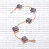 Fashion Classic 4 Four Leaf Clover Charm-armband Bangle Chain 18K Gold Agate Shell