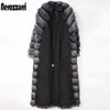 Nerazzurri Long Fluffy Warm Faux Fur Coat Women 2022 Long Sileve Womens Silver Fur Coats 5xl 6xl 7xl Winter European Fashion T220816
