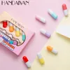 Haniyan Mini Kapsül Ruj 8 Renk Seti Hap Taşınabilir Ruj Mat Dudak Parlak Balsam Sevimli Chapstick Makyaj