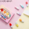 Handaiyan Mini Capsule Lipstick 8カラーセットピルポータブルリップスティックマットリップグロスバームかわいいチャップスティックメイクアップ