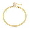 4mm 14K Gold Bated Snake Tornozinhos Cadeia Link Sankets de tornozelo para mulheres Bracelets de tornozelos de praia de verão boho