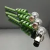 Pipe à fumer en verre narguilé à eau tuyau de pot de combustion droit en verre multi-spirale coloré
