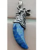 Colares pendentes Malaquite Blue Sand Crystal Opala Aventurine Wolf Bead PWB994Penda