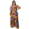 Kvinnors plus size byxor sommar sexig jumpsuit kvinnor semester vintage halter en bit romper tryckt rompers grossist dropwomen's