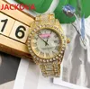 Luxo Roman Roman Bling Hip Hop Full Iced Out Watch Quartz Rhinestone Diamonds Watches Men Women Silver Gold Gold Red Wristwatch Reloj