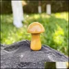 Arts et artisanat Arts cadeaux maison jardin 25Mm Mini champignon plante Statue pierre naturelle sculpture ornement décoration Crys Dh6Am